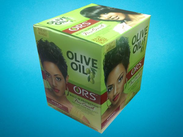 A box of permanent hair straightening product